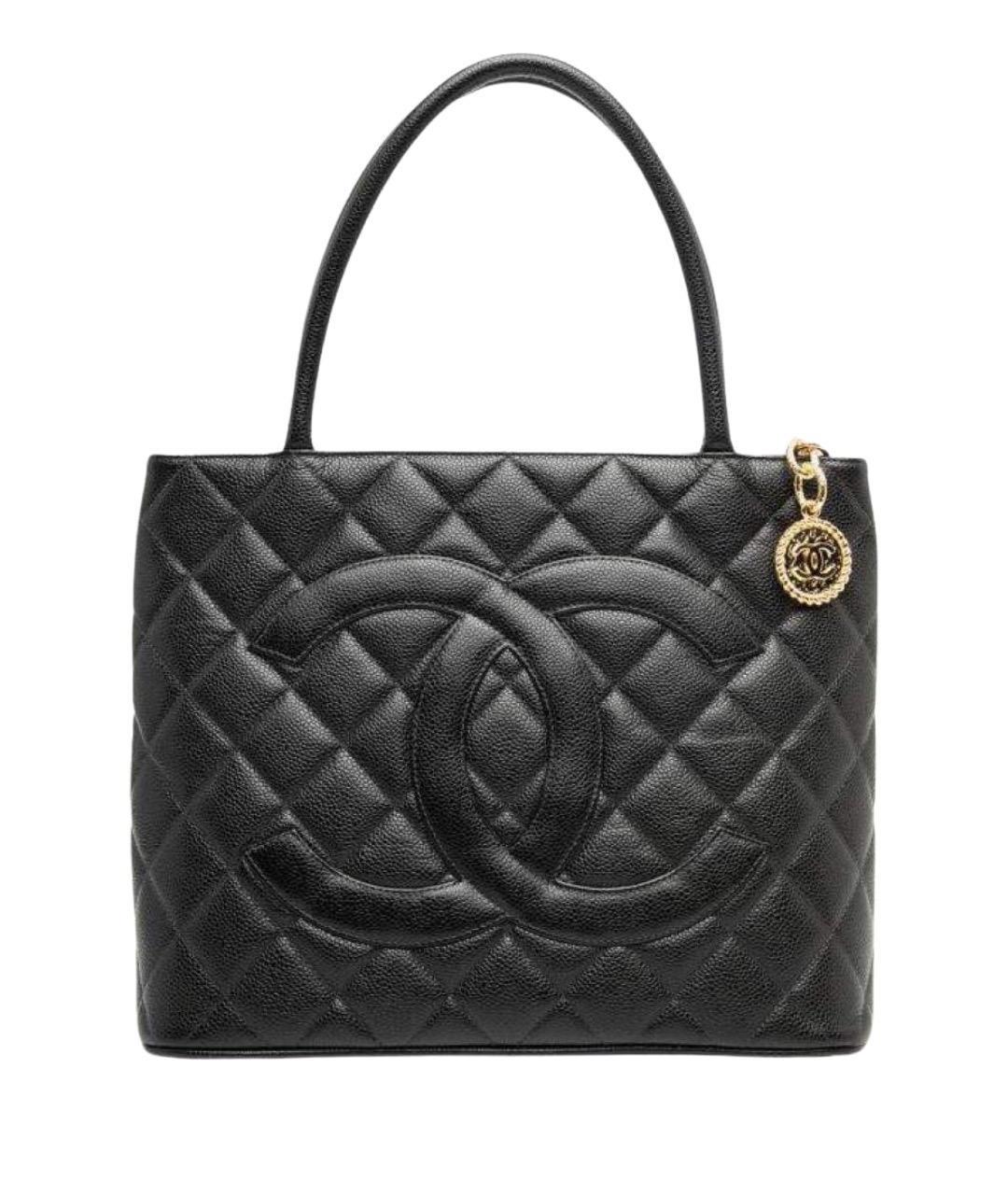 CHANEL Черная кожаная сумка тоут, фото 1