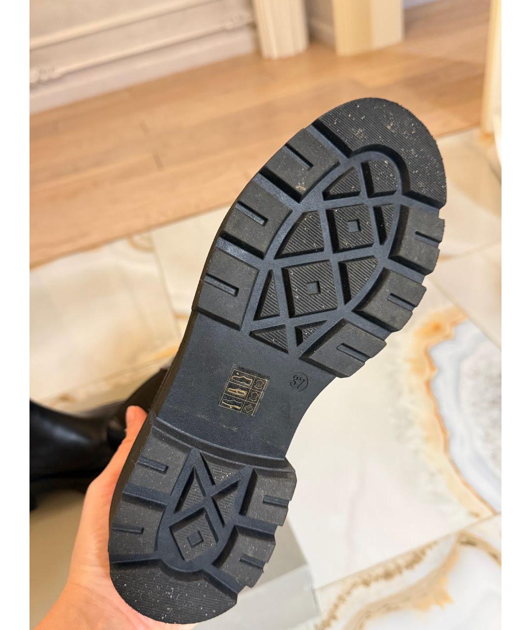 FABIANA FILIPPI Черные кожаные полусапоги, фото 4