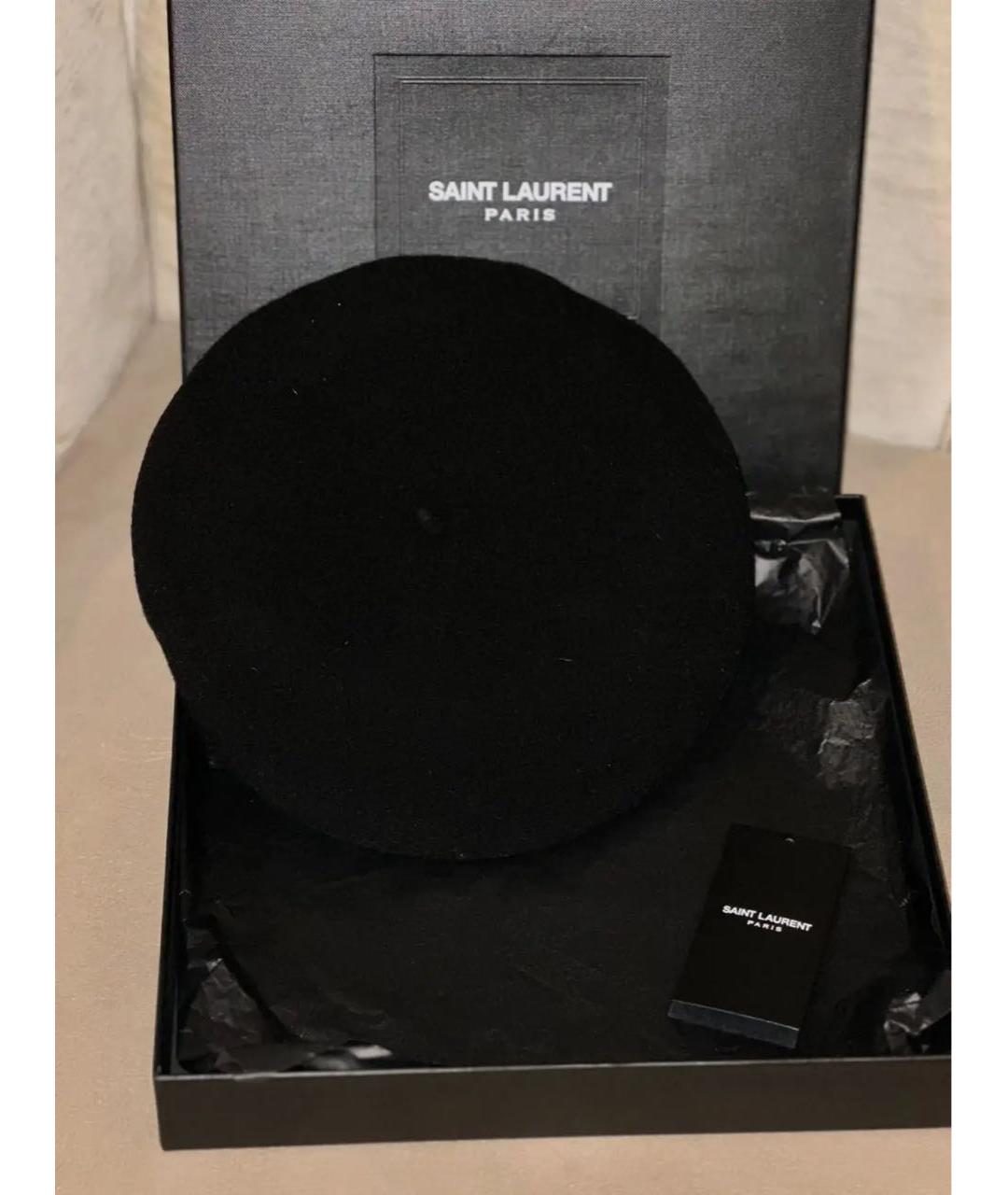 SAINT LAURENT Черная шерстяная шапка, фото 8