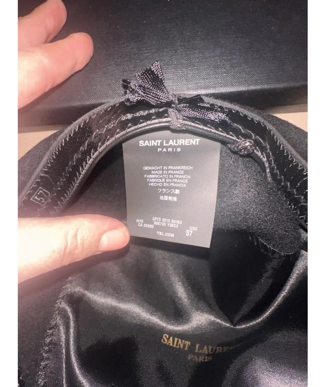 SAINT LAURENT Черная шерстяная шапка, фото 6