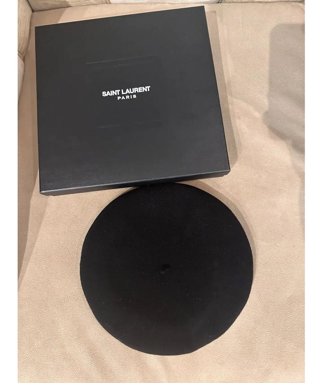 SAINT LAURENT Черная шерстяная шапка, фото 2