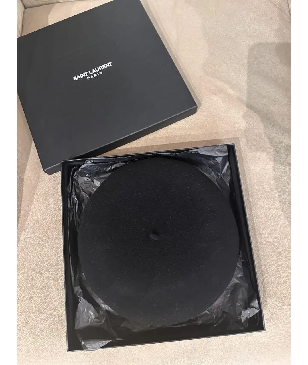 SAINT LAURENT Черная шерстяная шапка, фото 3