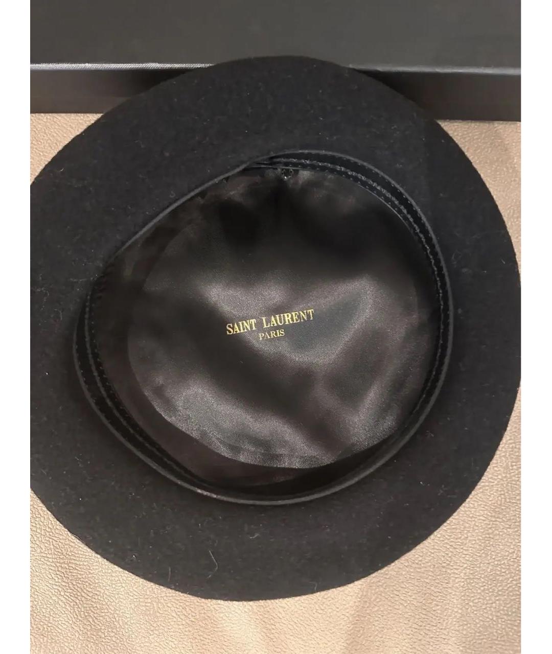 SAINT LAURENT Черная шерстяная шапка, фото 4