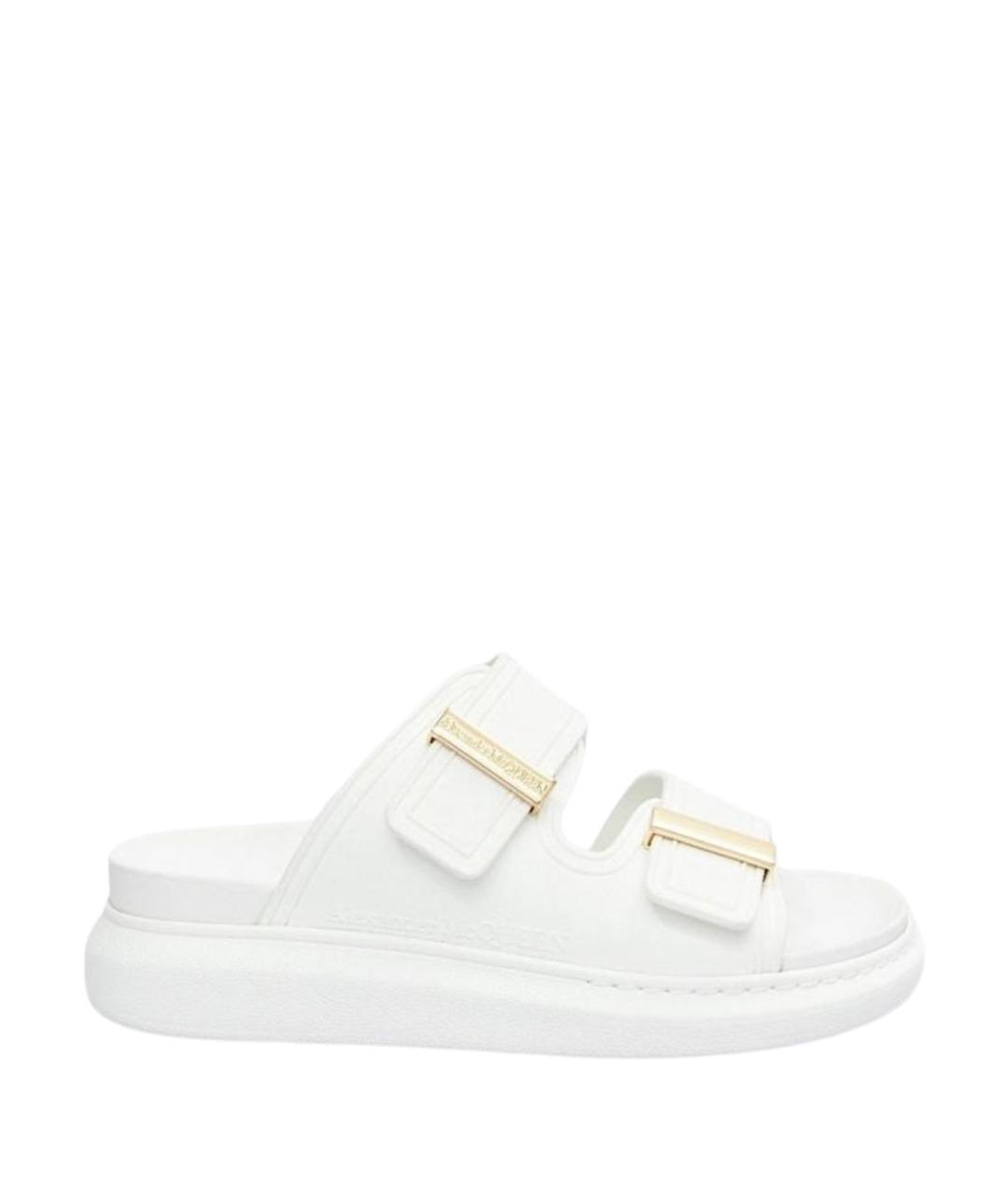ALEXANDER MCQUEEN Белые резиновые шлепанцы, фото 1