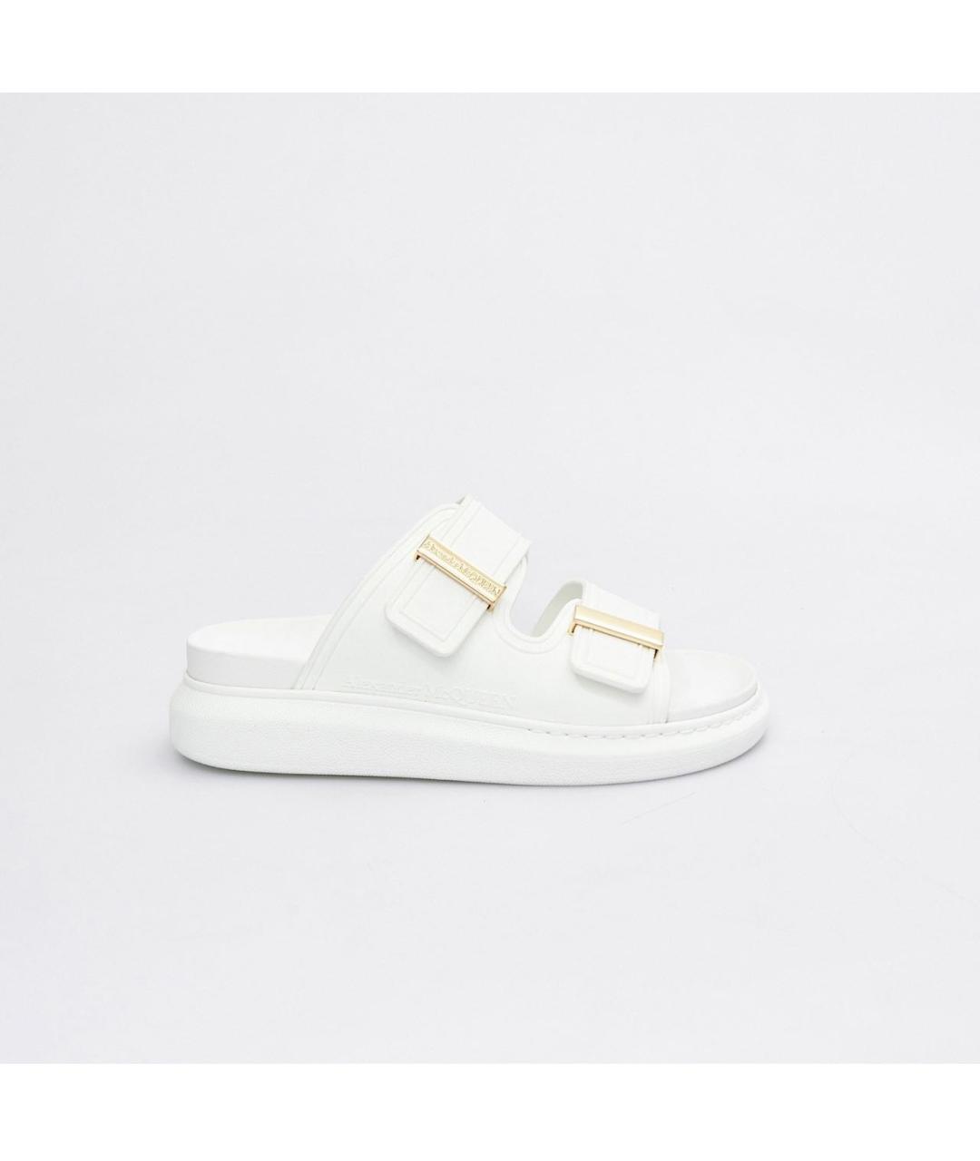 ALEXANDER MCQUEEN Белые резиновые шлепанцы, фото 5