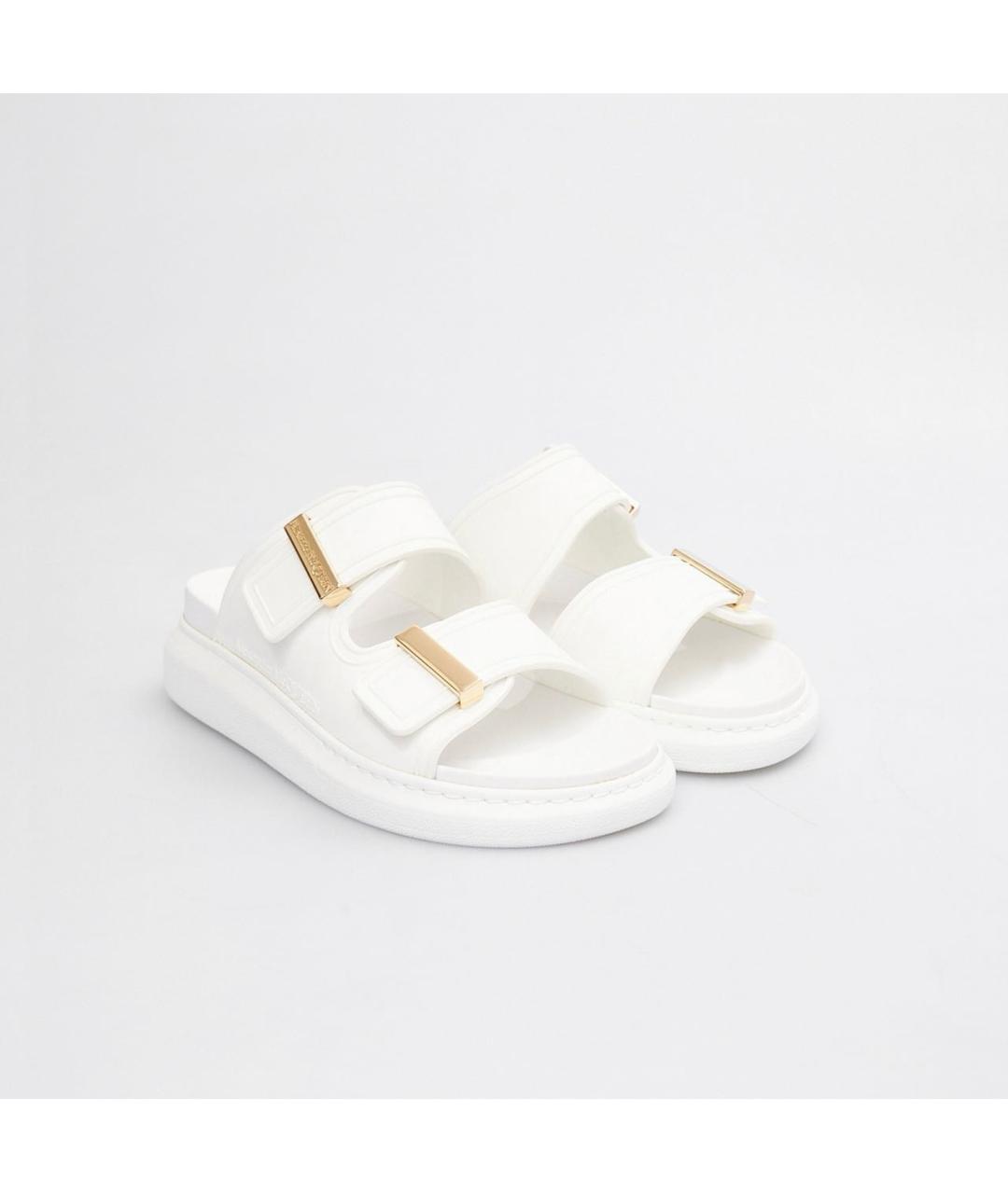 ALEXANDER MCQUEEN Белые резиновые шлепанцы, фото 2