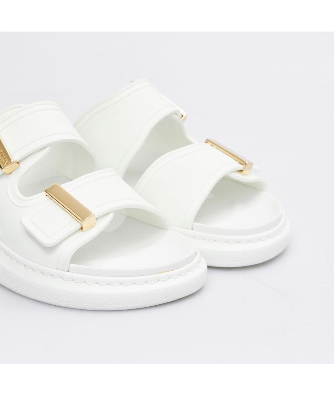 ALEXANDER MCQUEEN Белые резиновые шлепанцы, фото 3