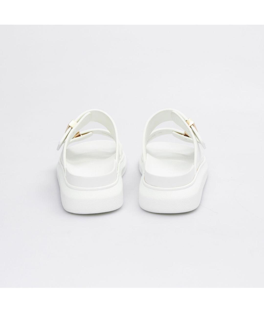 ALEXANDER MCQUEEN Белые резиновые шлепанцы, фото 4