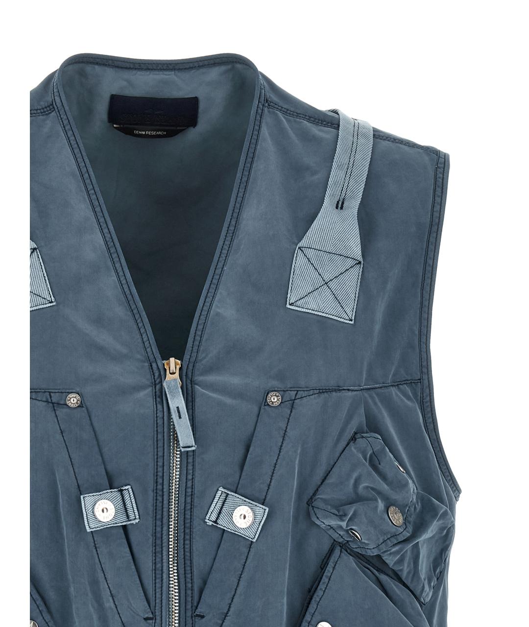 STONE ISLAND Синий полиэстеровый жилет, фото 3