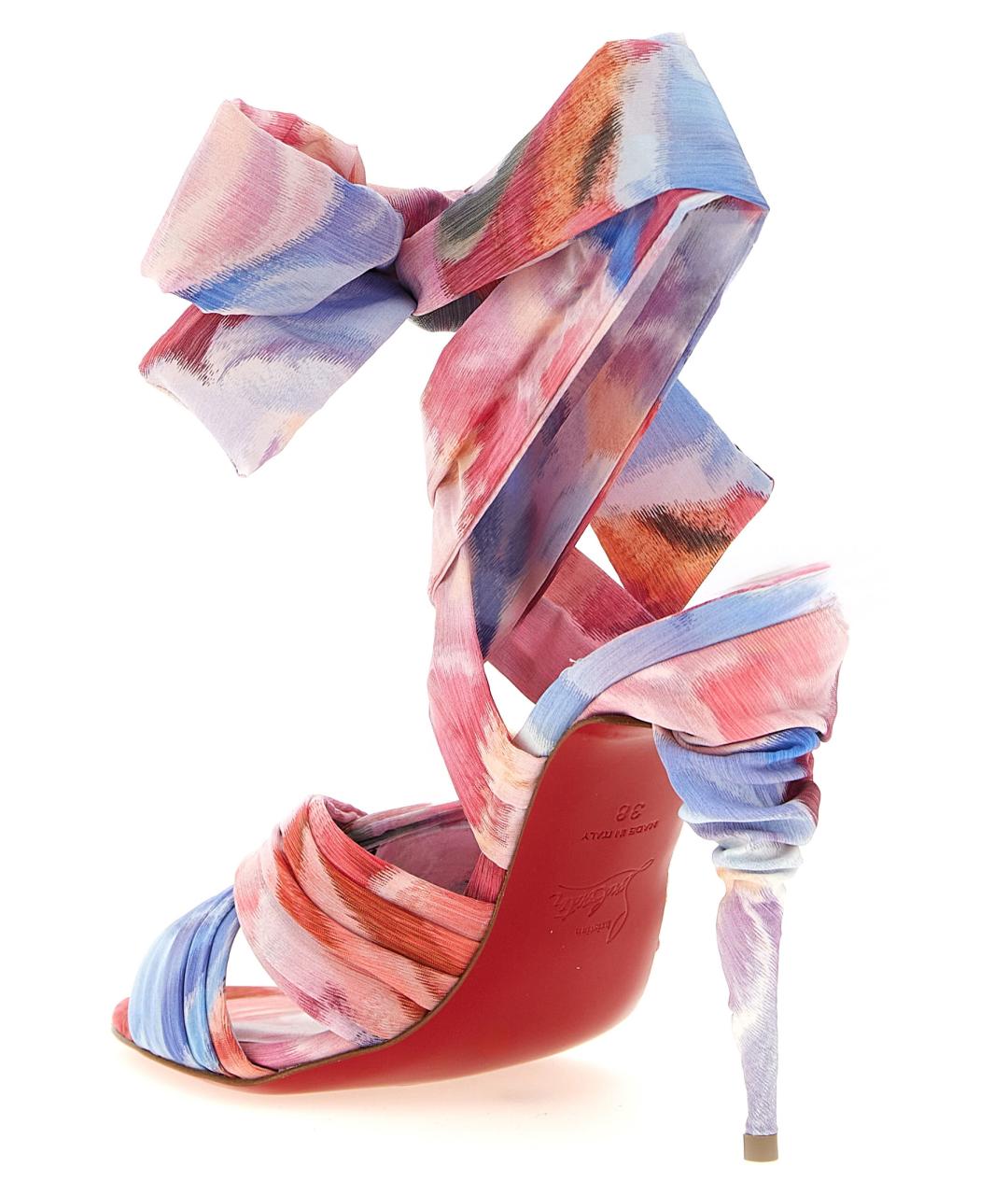 CHRISTIAN LOUBOUTIN Мульти текстильные босоножки, фото 3