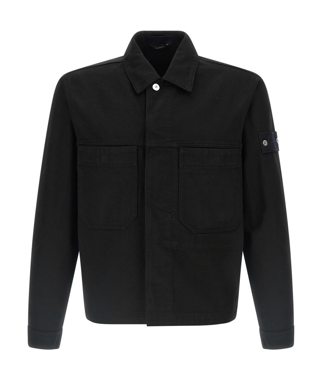STONE ISLAND Черная хлопковая куртка, фото 1