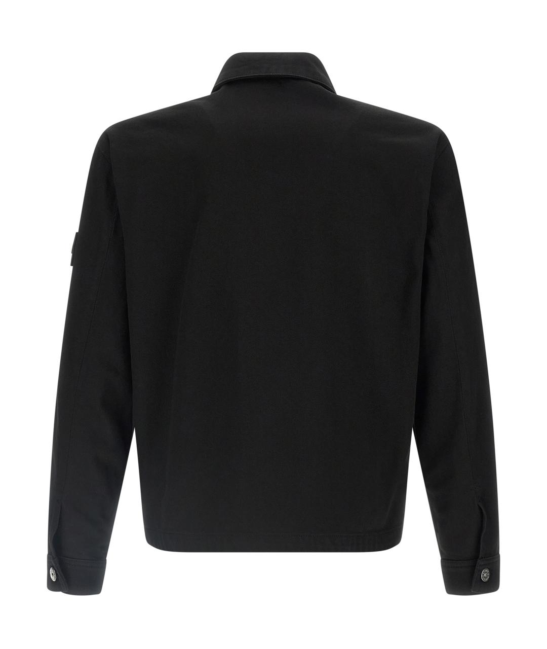 STONE ISLAND Черная хлопковая куртка, фото 2