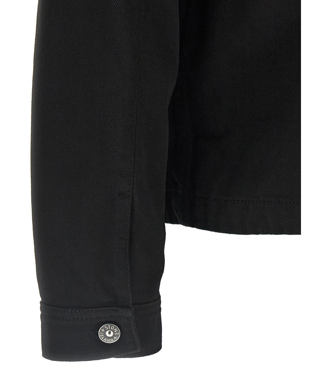 STONE ISLAND Черная хлопковая куртка, фото 4