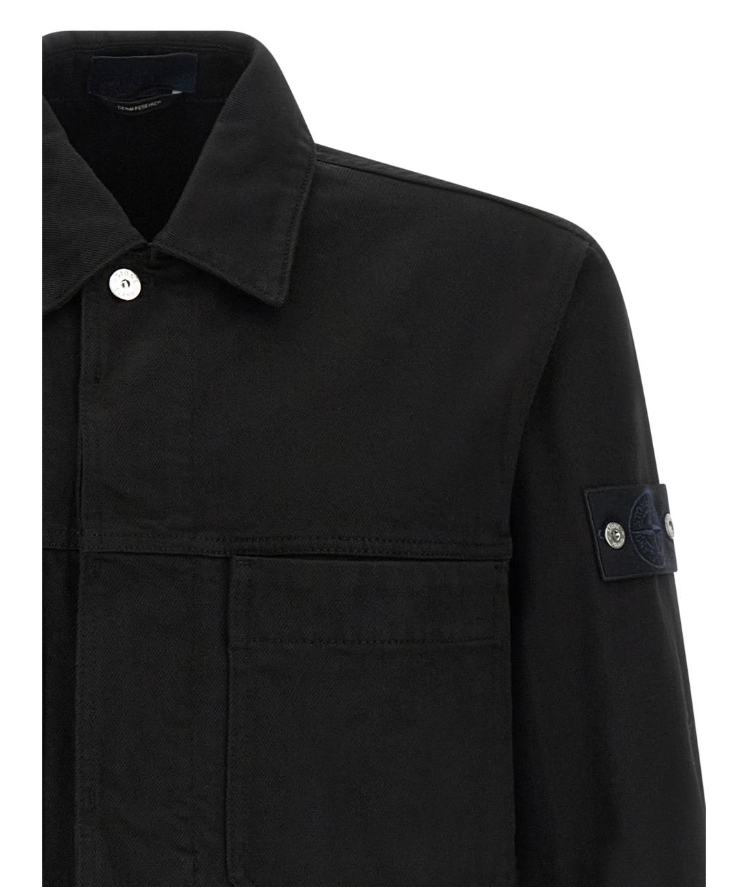 STONE ISLAND Черная хлопковая куртка, фото 3
