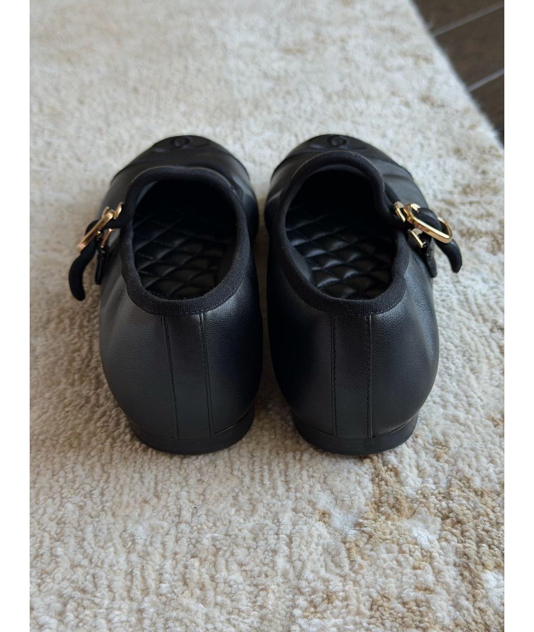 CHANEL Черные кожаные балетки, фото 5