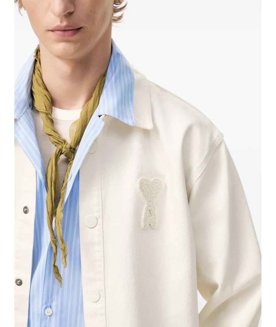 Ami Paris Бежевая хлопковая кэжуал рубашка, фото 2