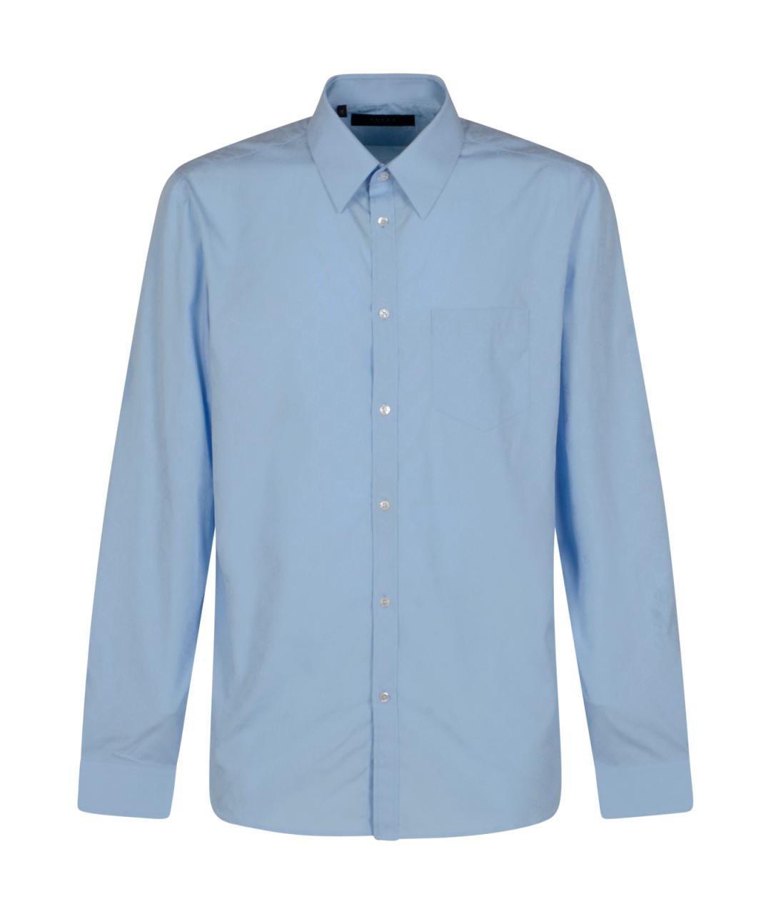 GUCCI Синяя хлопковая классическая рубашка, фото 1