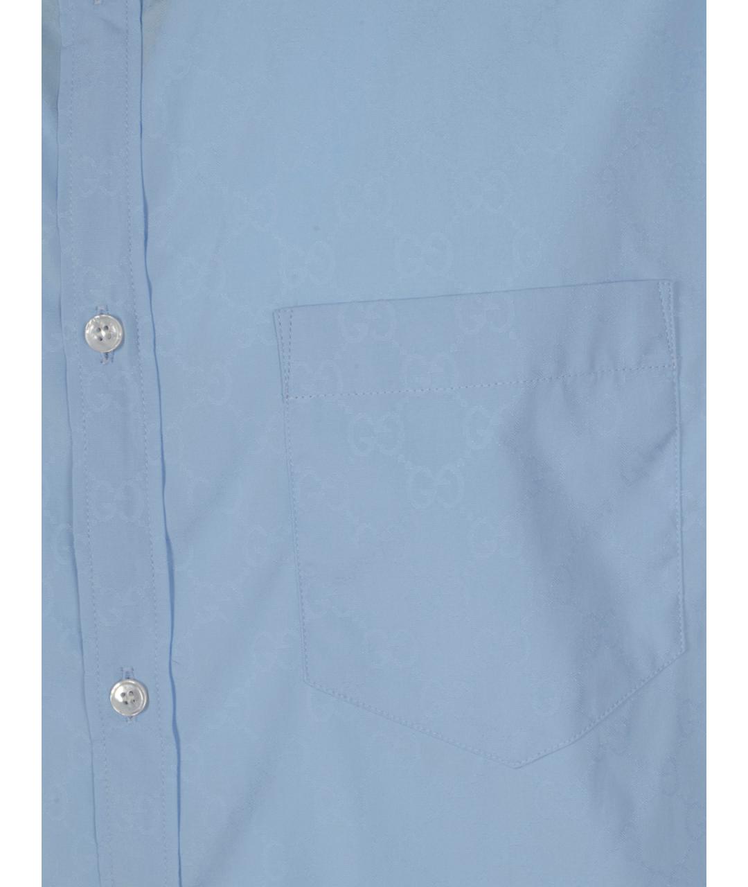 GUCCI Синяя хлопковая классическая рубашка, фото 3