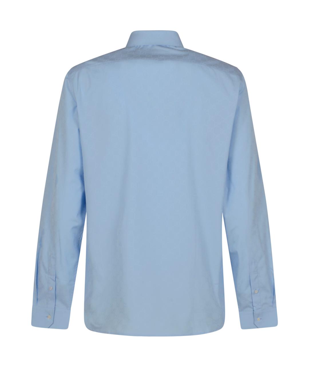 GUCCI Синяя хлопковая классическая рубашка, фото 2