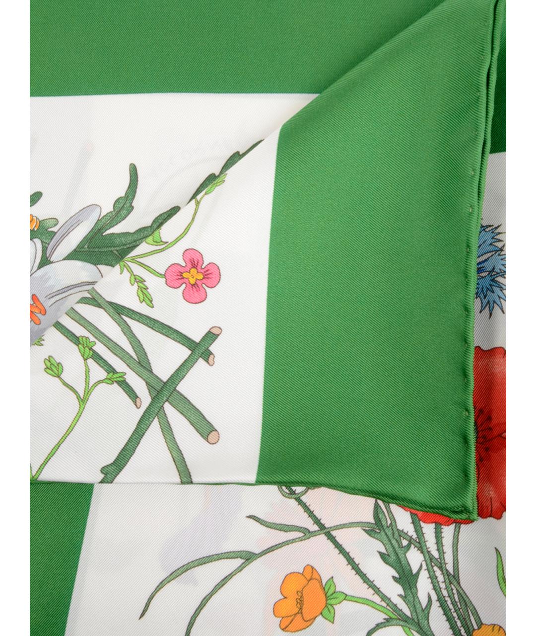 GUCCI Белый шелковый шарф, фото 2