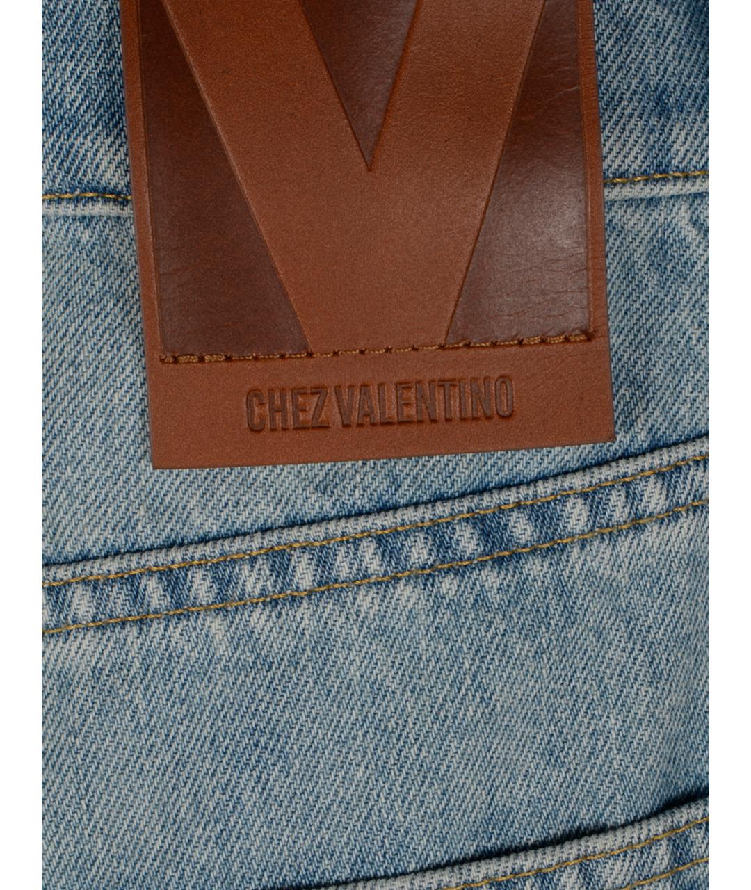 VALENTINO Синие хлопковые прямые джинсы, фото 3