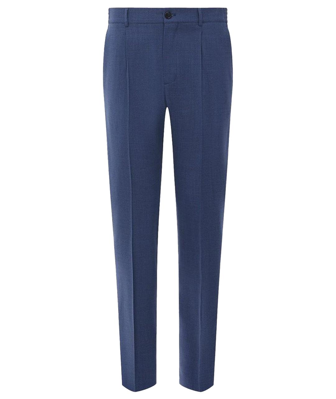STEFANO RICCI Синие шерстяные классические брюки, фото 1
