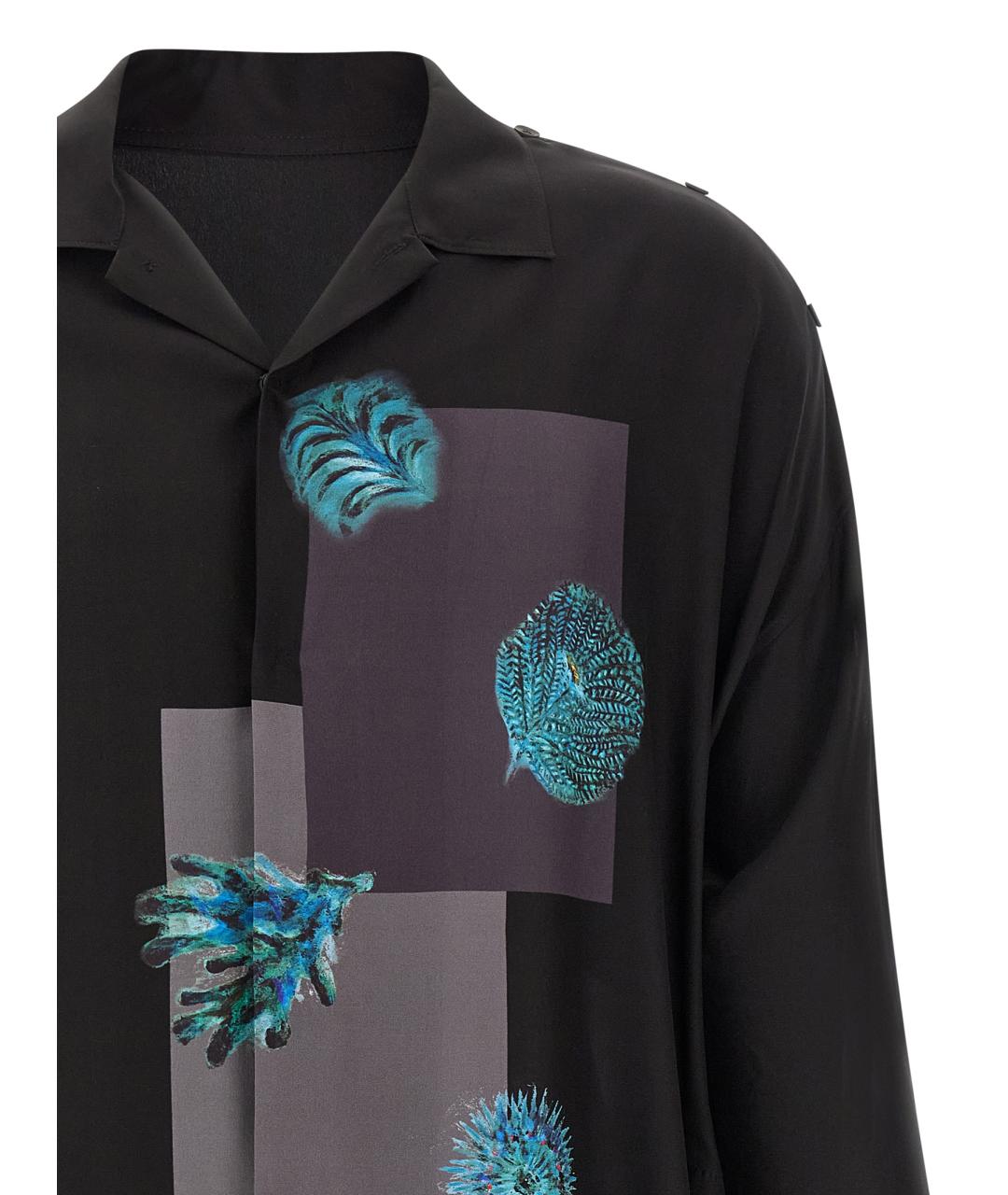 YOHJI YAMAMOTO Черная шелковая кэжуал рубашка, фото 3