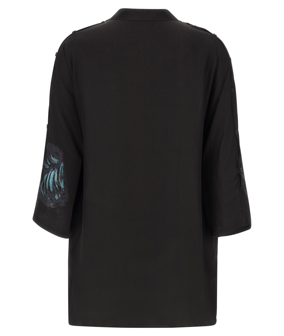 YOHJI YAMAMOTO Черная шелковая кэжуал рубашка, фото 2