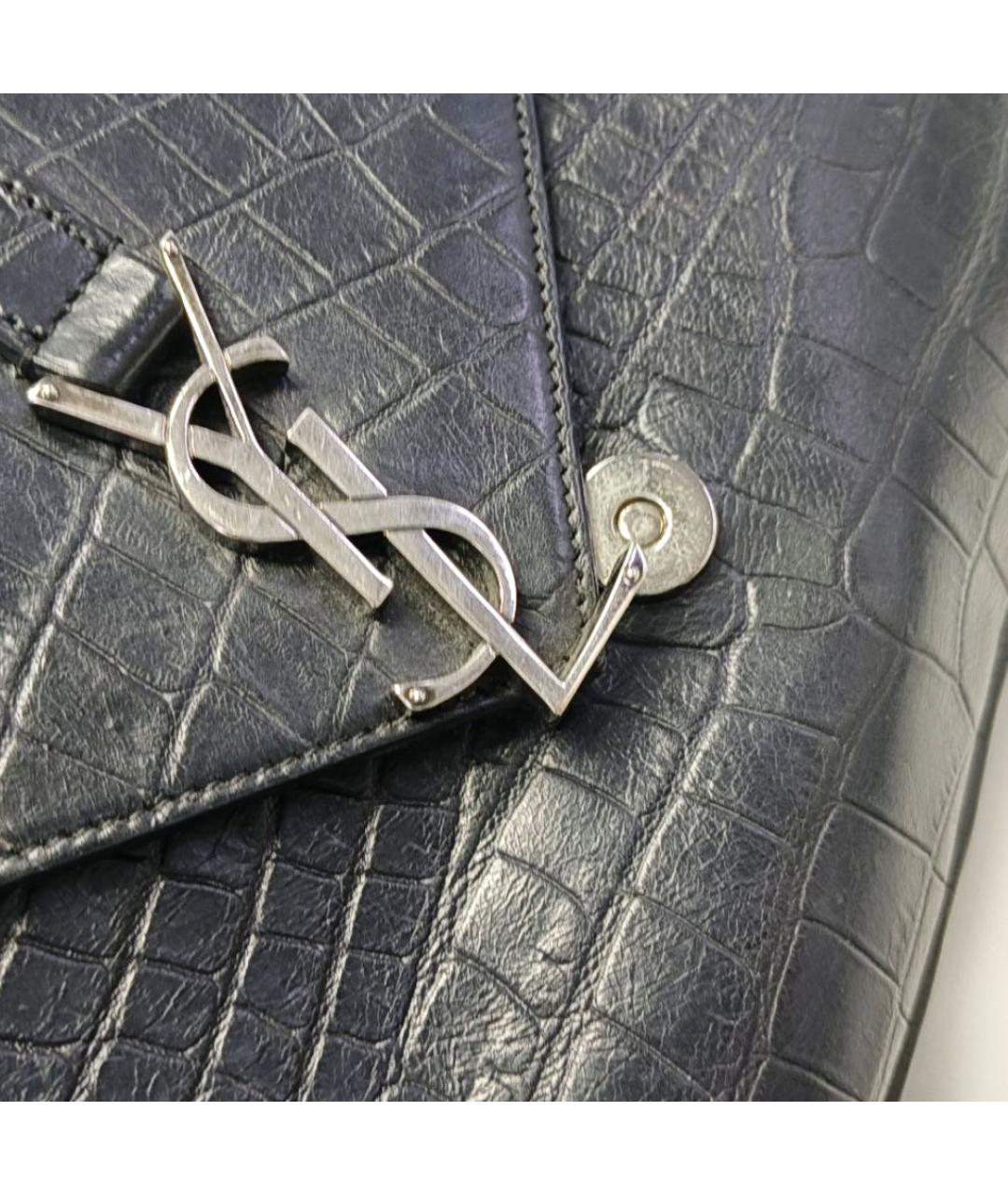 SAINT LAURENT Черная кожаная сумка через плечо, фото 3