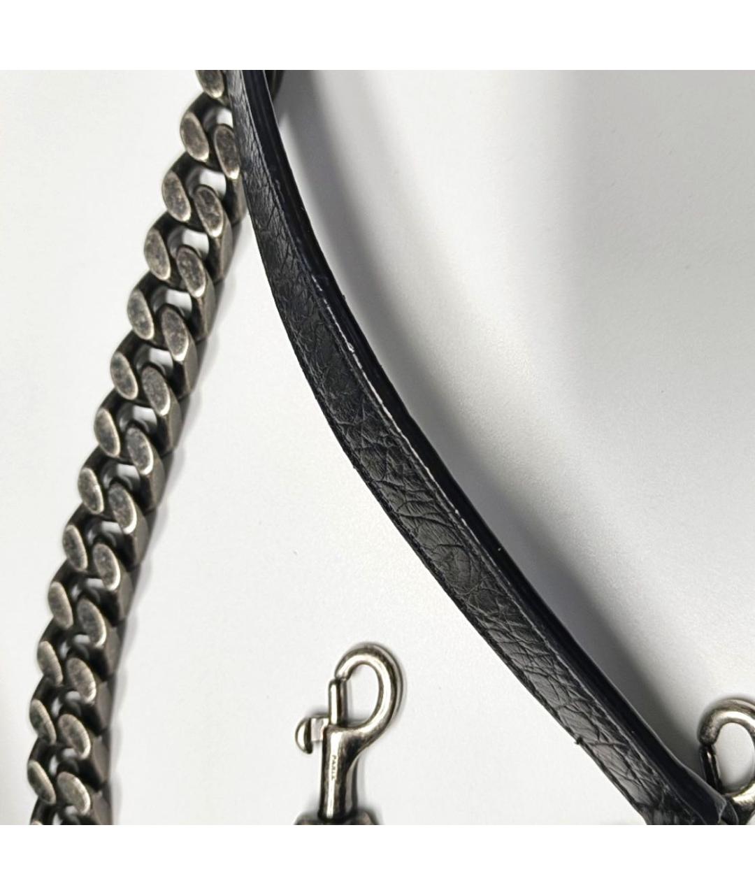 SAINT LAURENT Черная кожаная сумка через плечо, фото 5