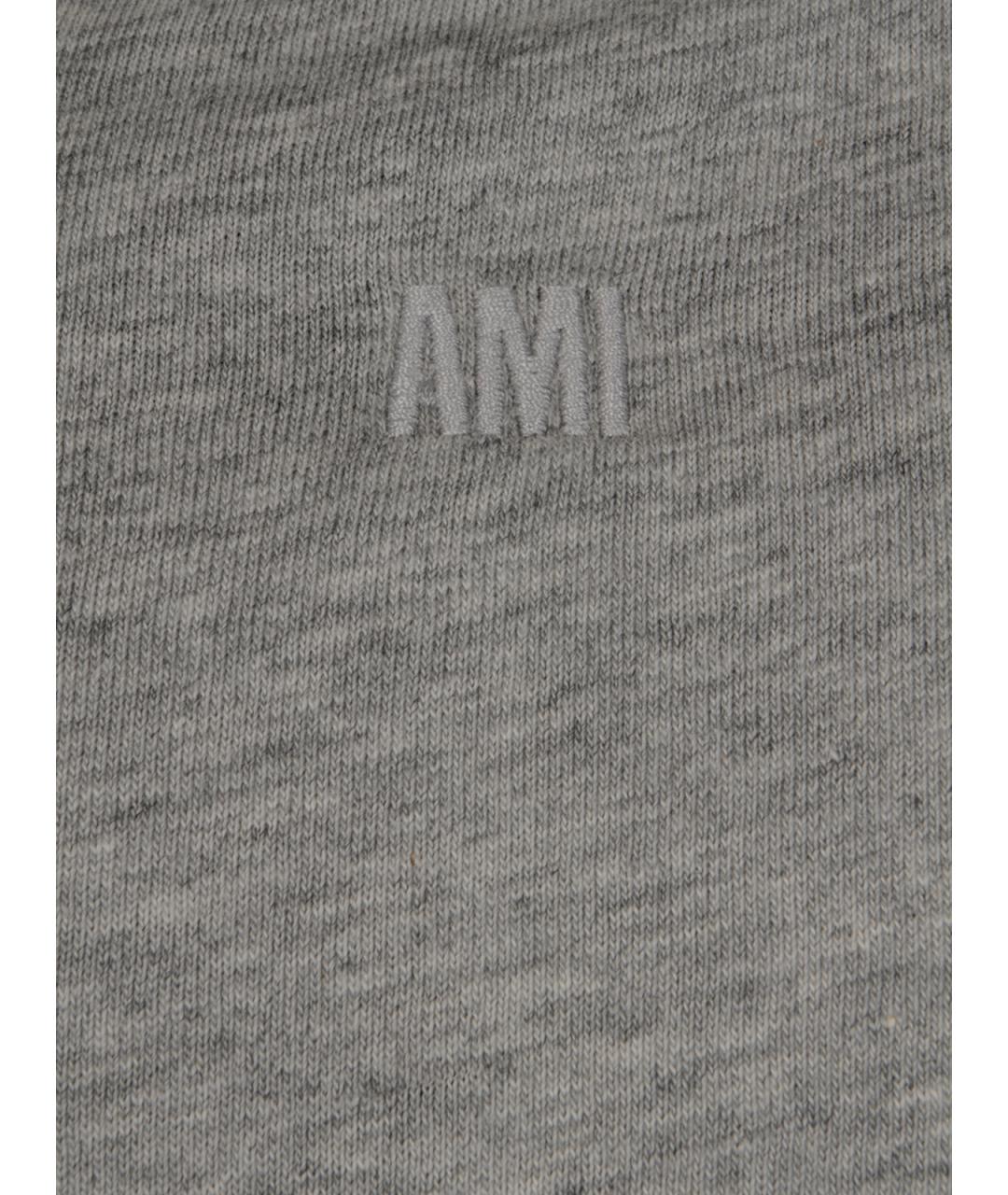 Ami Paris Серая хлопковая футболка, фото 4