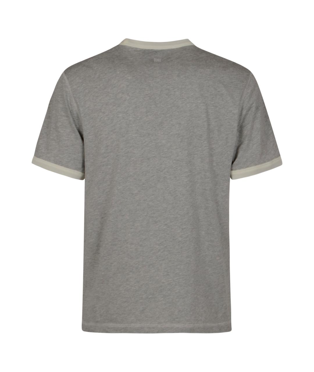 Ami Paris Серая хлопковая футболка, фото 1
