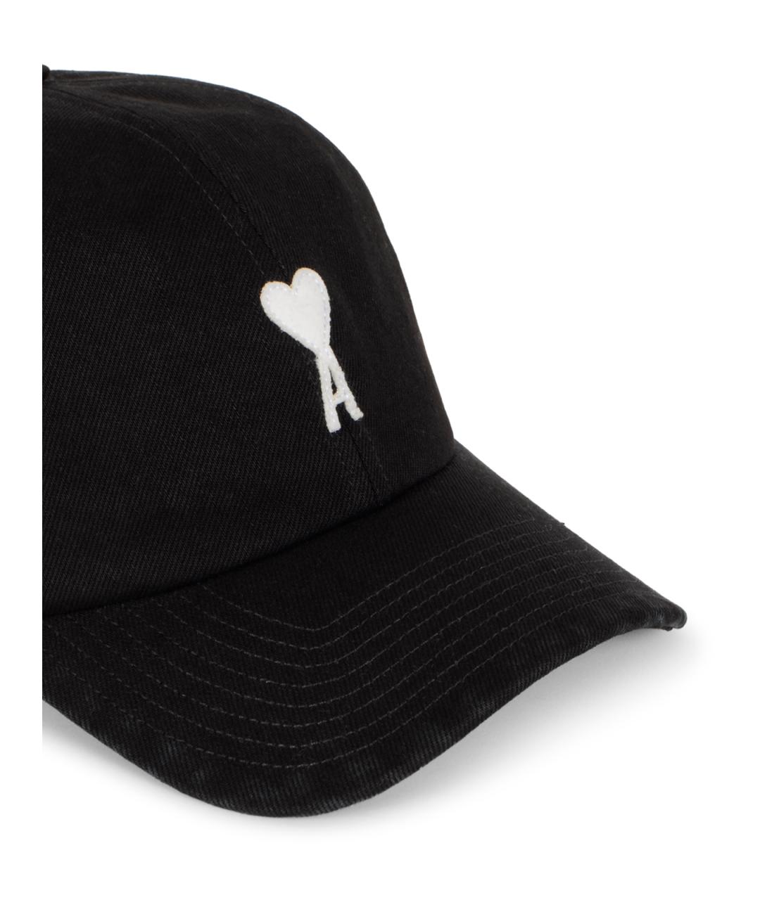 Ami Paris Черная хлопковая кепка/бейсболка, фото 4