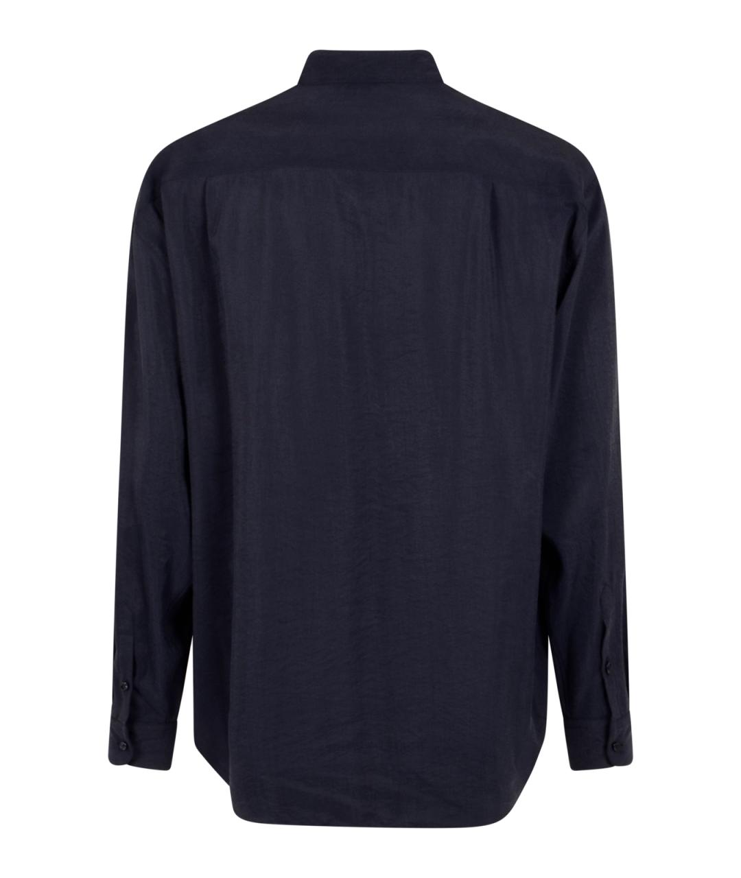GIORGIO ARMANI Темно-синяя шелковая кэжуал рубашка, фото 2