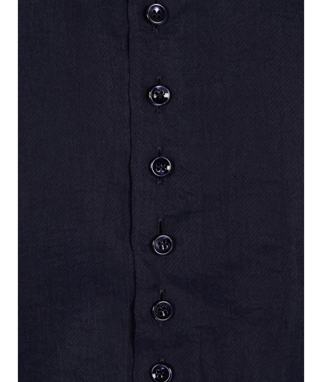 GIORGIO ARMANI Темно-синяя шелковая кэжуал рубашка, фото 3