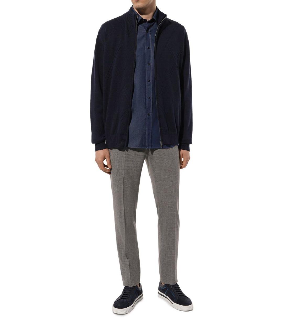 STEFANO RICCI Серые шерстяные классические брюки, фото 5