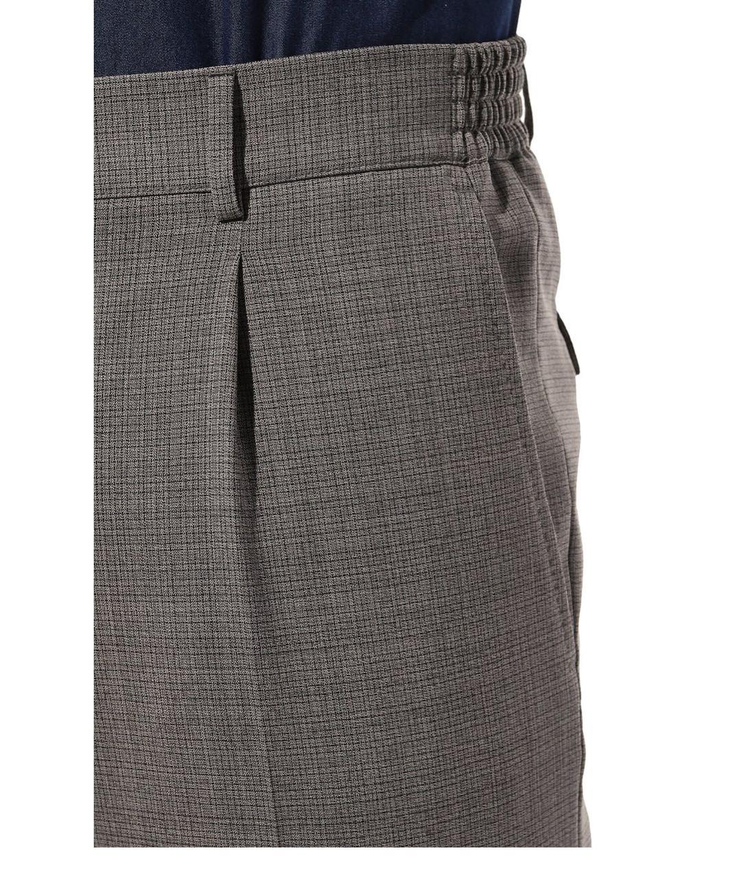 STEFANO RICCI Серые шерстяные классические брюки, фото 4