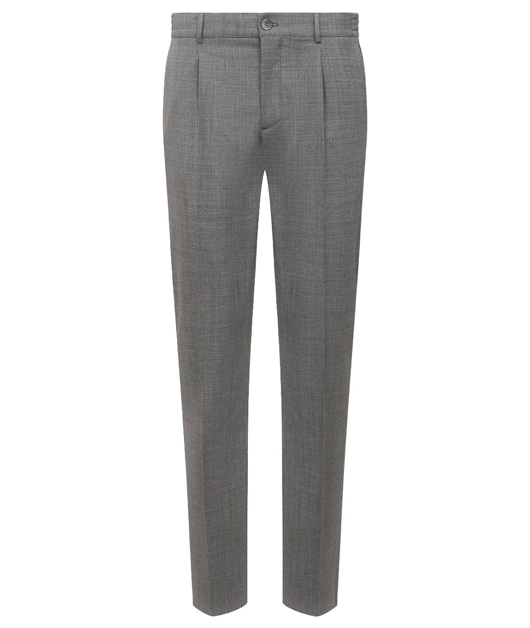 STEFANO RICCI Серые шерстяные классические брюки, фото 1
