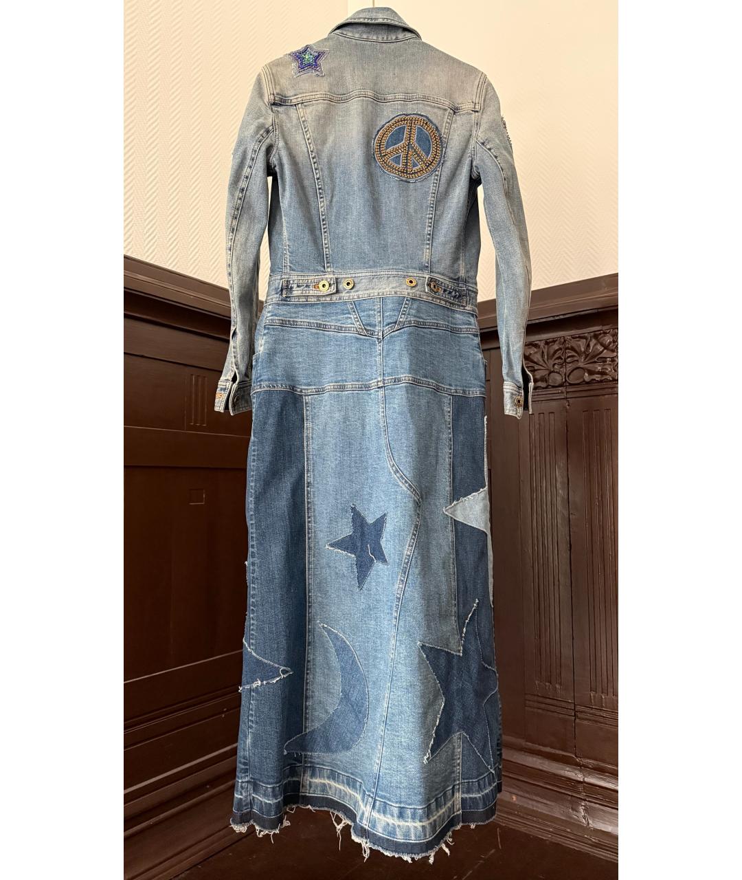 ROBERTO CAVALLI Голубое деним пальто, фото 2