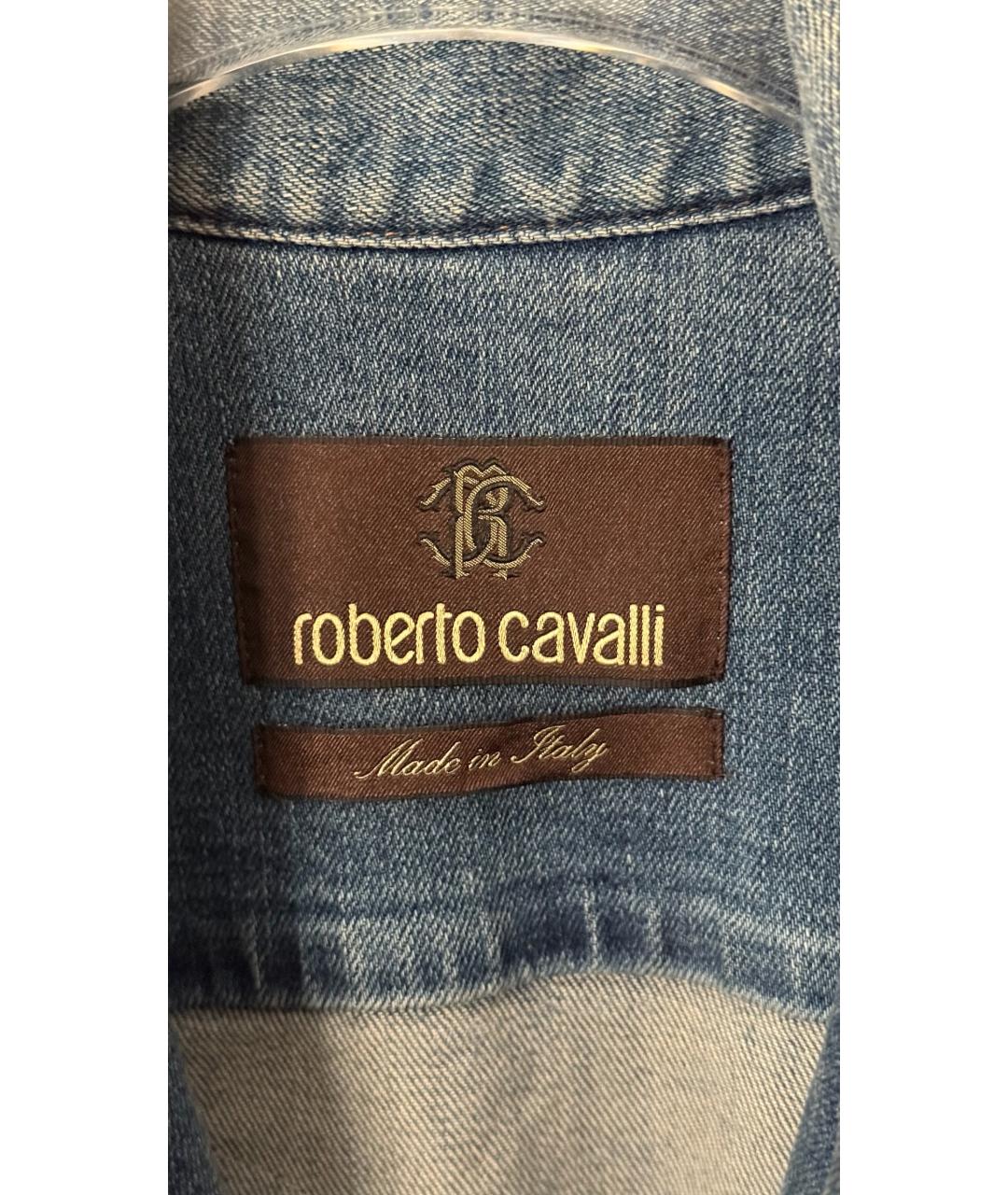 ROBERTO CAVALLI Голубое деним пальто, фото 5