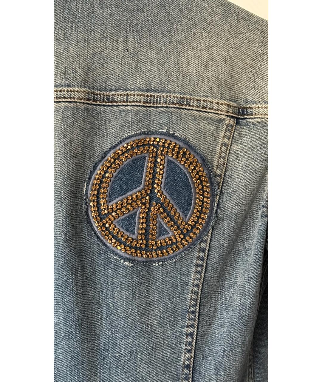 ROBERTO CAVALLI Голубое деним пальто, фото 3