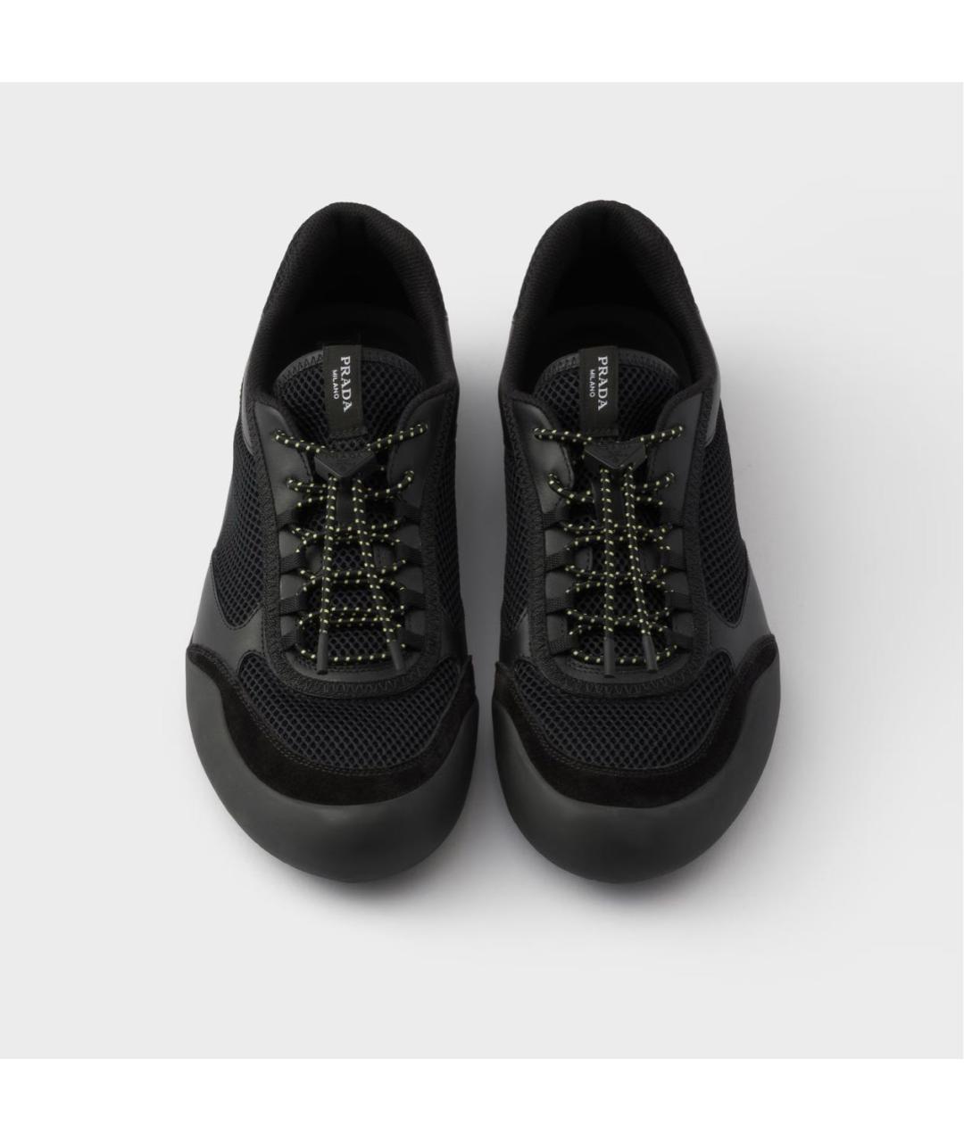 PRADA Черные низкие кроссовки / кеды, фото 4