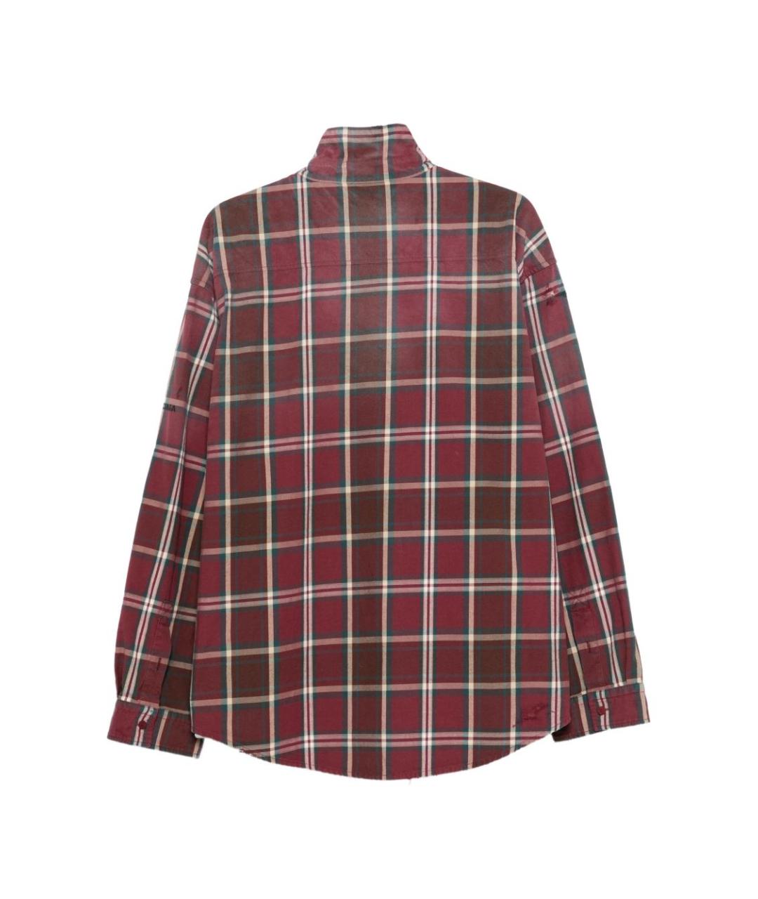 BALENCIAGA Бордовая хлопковая кэжуал рубашка, фото 3