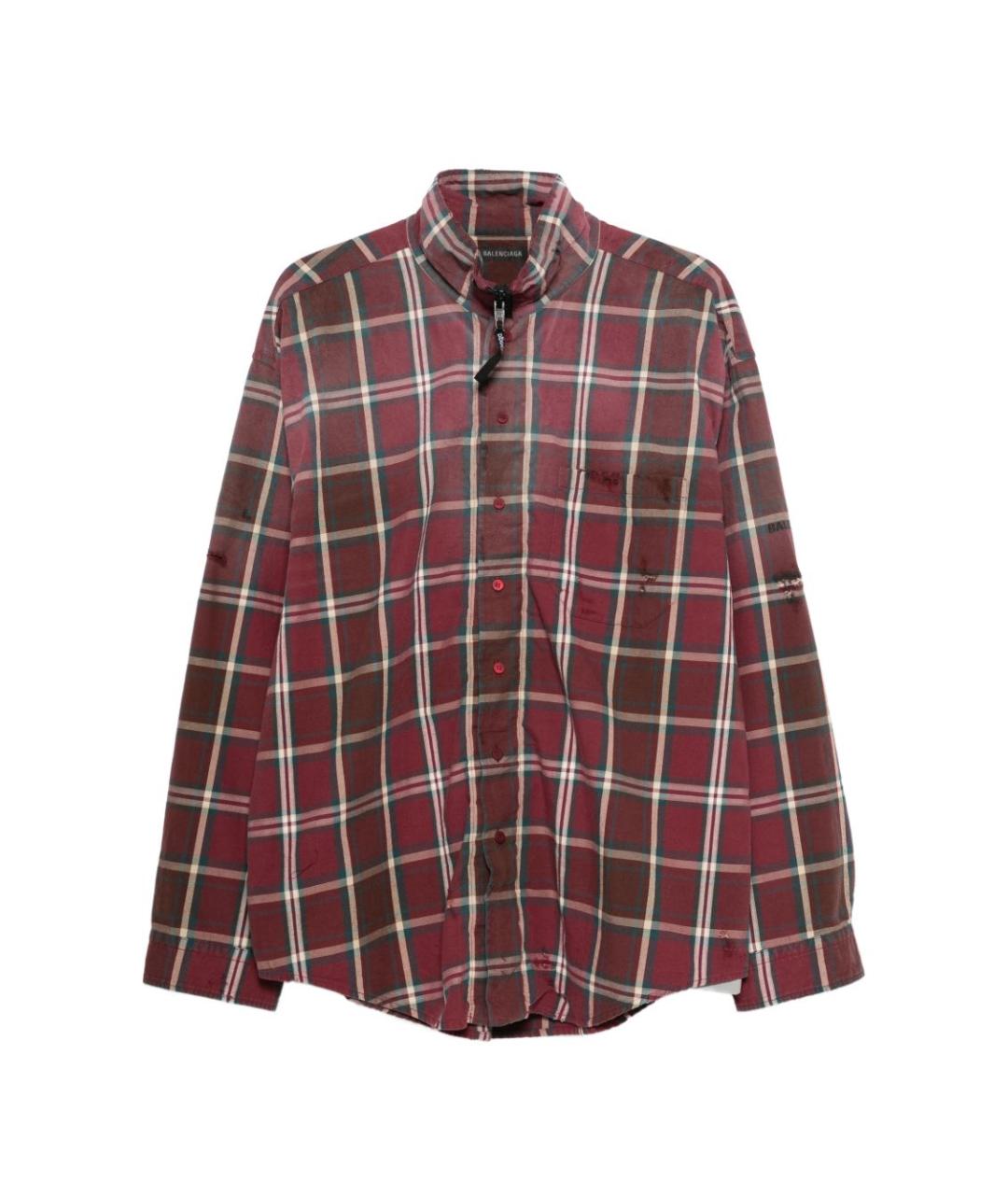 BALENCIAGA Бордовая хлопковая кэжуал рубашка, фото 1
