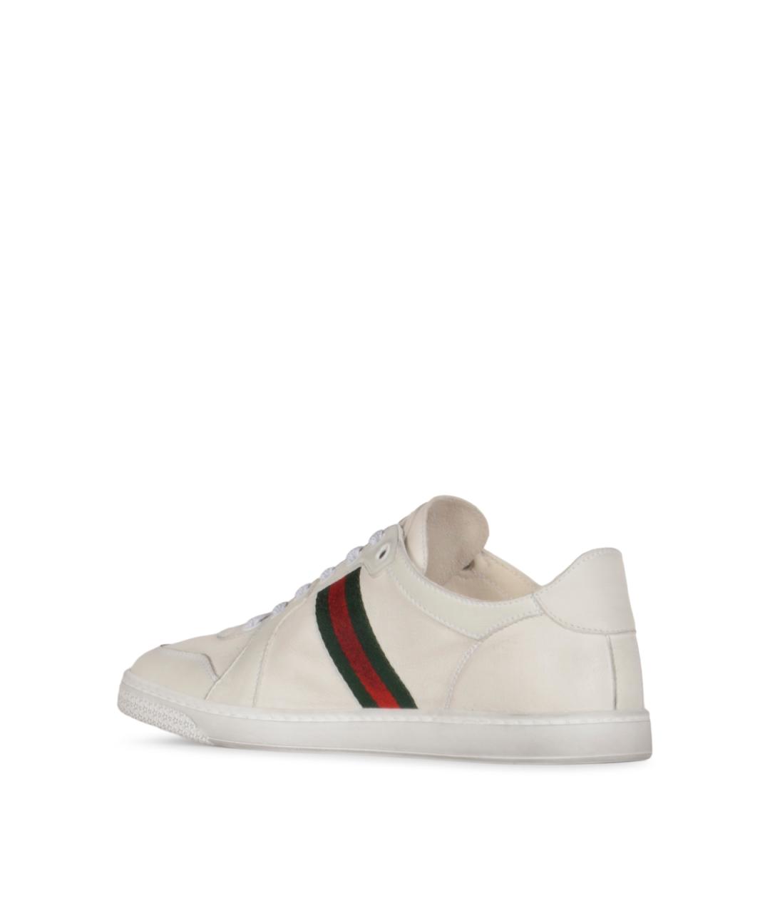 GUCCI Белые кожаные кеды, фото 3