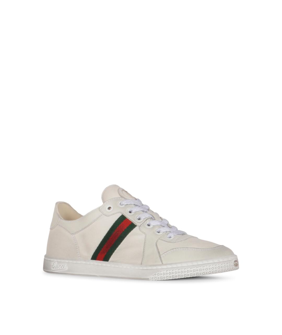 GUCCI Белые кожаные кеды, фото 2