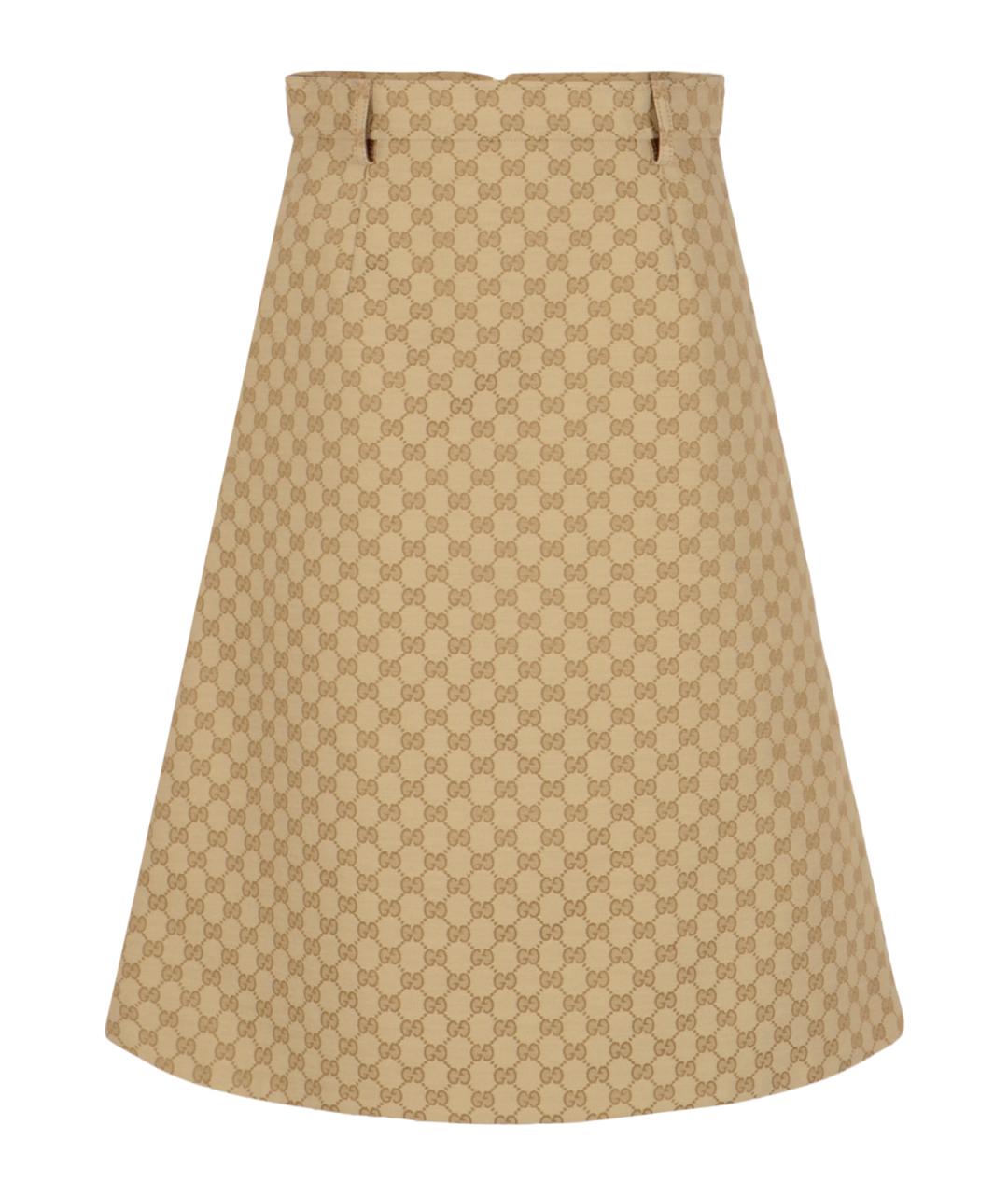GUCCI Бежевая юбка миди, фото 1