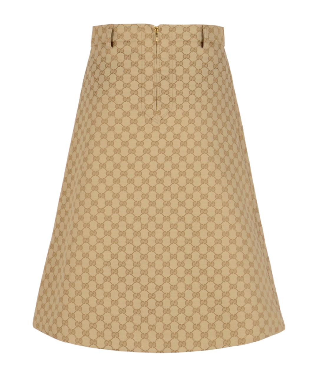 GUCCI Бежевая юбка миди, фото 2