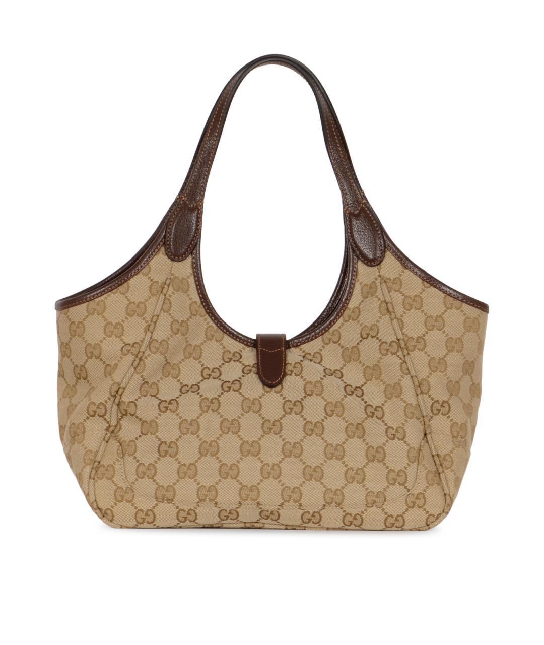 GUCCI Бежевая жаккардовая сумка тоут, фото 3