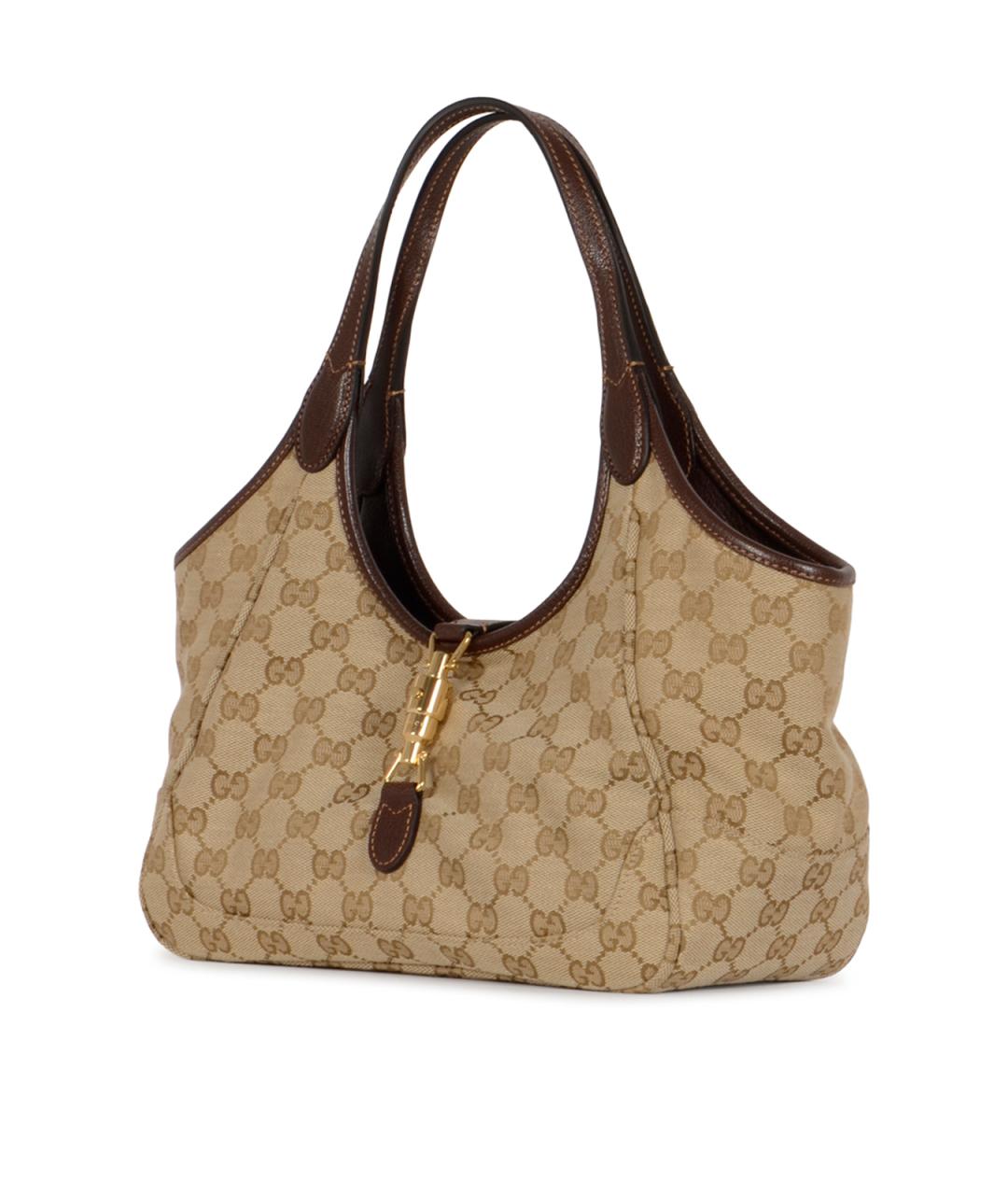 GUCCI Бежевая жаккардовая сумка тоут, фото 2